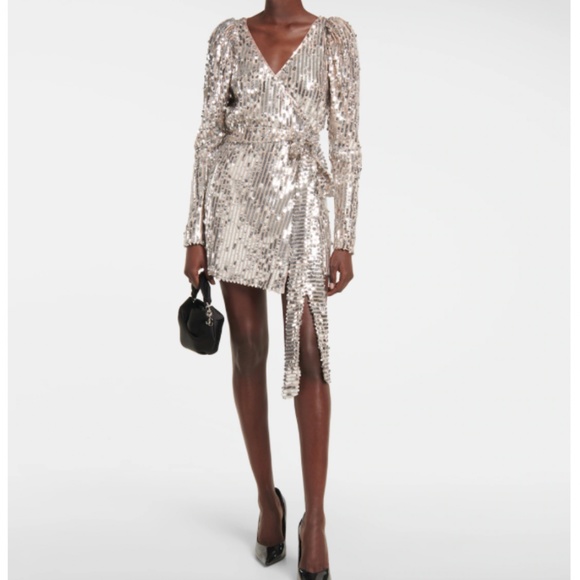 ROTATE BIRGER CHRISTENSEN Bridget sequined wrap minidress - Picture 2 of 4